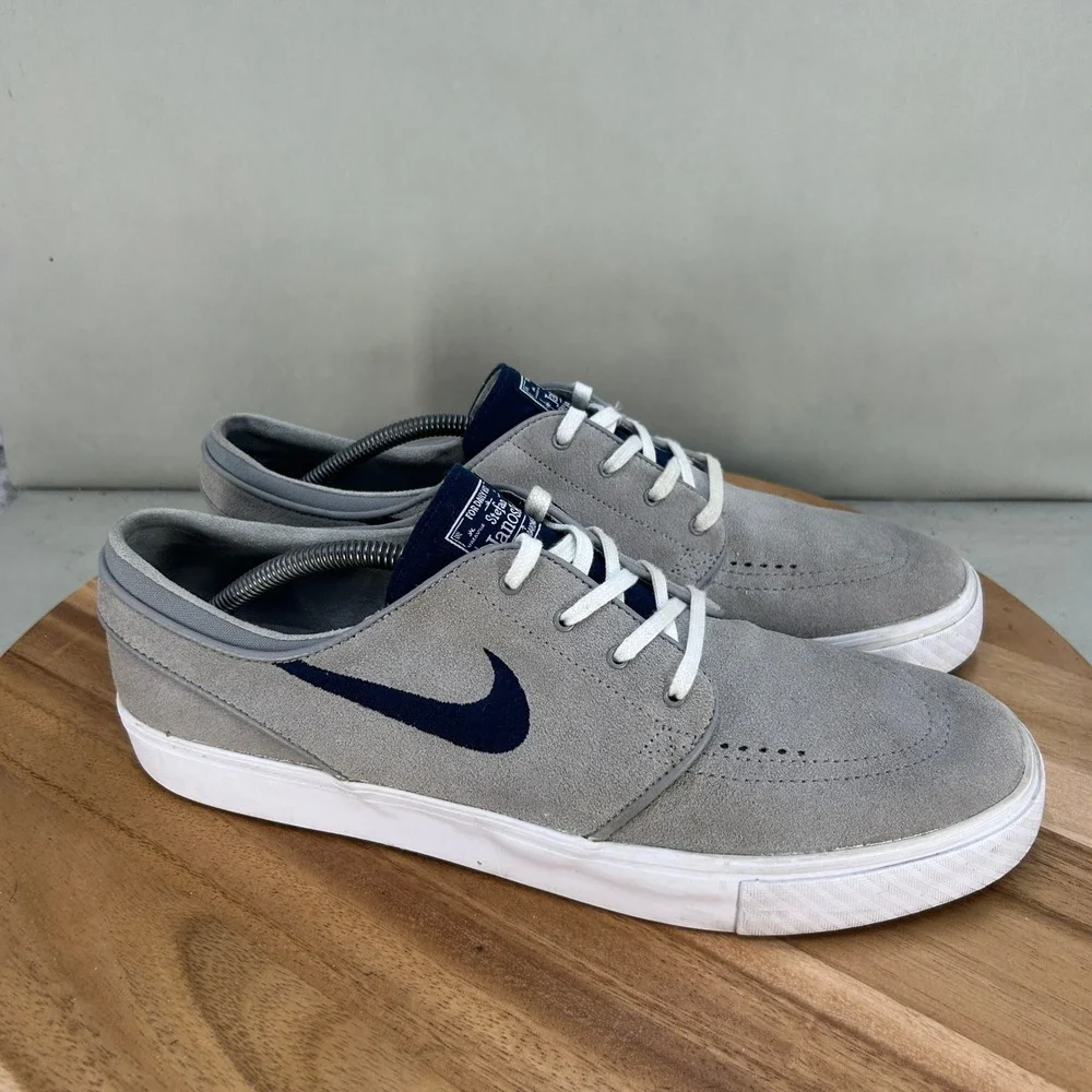 Nike SB Stefan Janoski Wolf Grey Obsidian White Skate Shoes 333824-043 Mens 13